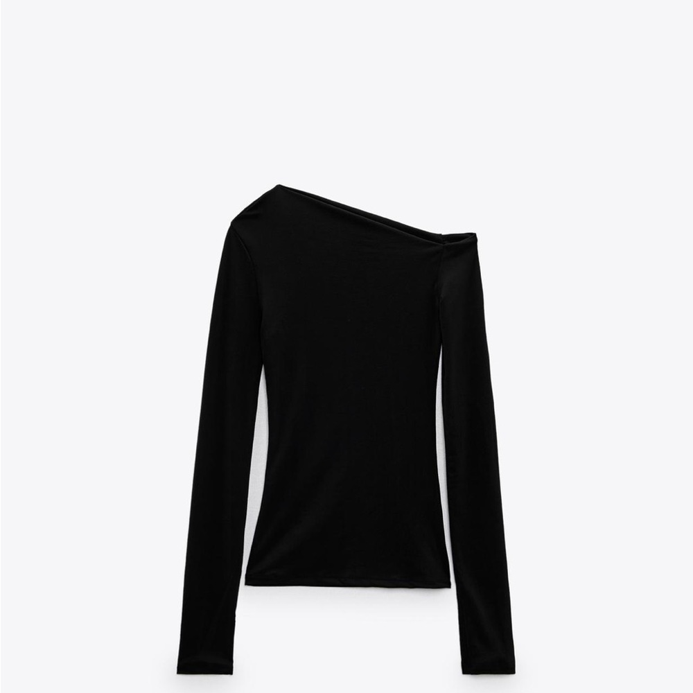 Zara asymmetric top sheer